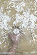 Floral Lace: Ornate Floral Clusters with Scalloped Border, 3 Meters