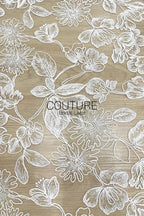 Floral Lace: Ornate Floral Clusters with Scalloped Border, 3 Meters