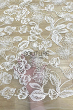 Floral Lace: Ornate Floral Clusters with Scalloped Border, 3 Meters