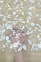 Floral Lace: Dense Allover Floral with Scalloped Border, 3 Meters