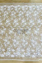 Floral Lace: Dense Allover Floral with Scalloped Border, 3 Meters