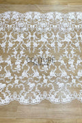 Floral Lace: Dense Allover Floral with Scalloped Border, 3 Meters