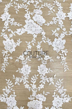 Floral Lace: Dense Allover Floral with Scalloped Border, 3 Meters