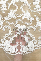 Floral Lace: Dense Allover Floral with Scalloped Border, 3 Meters