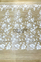 Floral Lace: Dense Allover Floral with Scalloped Border, 3 Meters