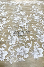 Floral Lace: Dense Allover Floral with Scalloped Border, 3 Meters
