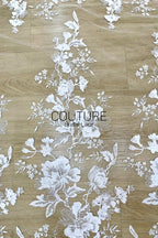 Floral Lace: Dense Allover Floral with Scalloped Border, 3 Meters