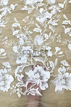Floral Lace: Dense Allover Floral with Scalloped Border, 3 Meters