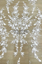 Floral Lace: Dense Allover Floral with Scalloped Border, 3 Meters