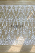 Floral Lace: Dense Allover Floral with Scalloped Border, 3 Meters