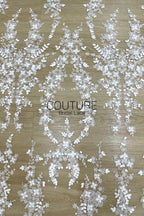 Floral Lace: Dense Allover Floral with Scalloped Border, 3 Meters