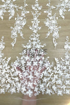 Floral Lace: Dense Allover Floral with Scalloped Border, 3 Meters