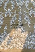 Floral Lace: Dense Allover Floral with Scalloped Border, 3 Meters