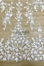 Floral Lace: Dense Allover Floral with Scalloped Border, 3 Meters