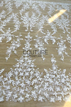 Floral Lace: Dense Allover Floral with Scalloped Border, 3 Meters
