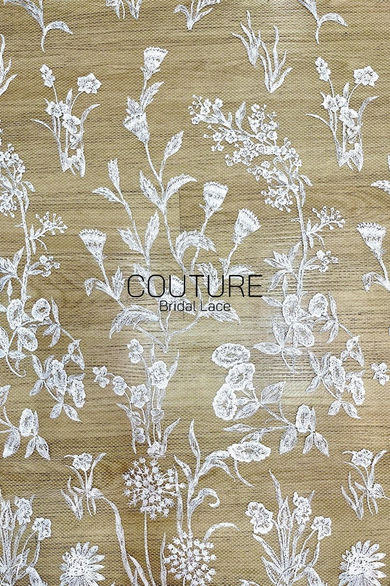 Floral Lace: Ornate Floral Vine with Eyelash Scalloped Border, 3 Meters
