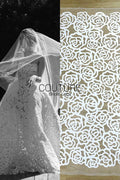 Floral Lace: Scattered Floral Clusters with Scalloped Border, 3 Meters