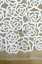 Floral Lace: Scattered Floral Clusters with Scalloped Border, 3 Meters