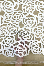 Floral Lace: Scattered Floral Clusters with Scalloped Border, 3 Meters
