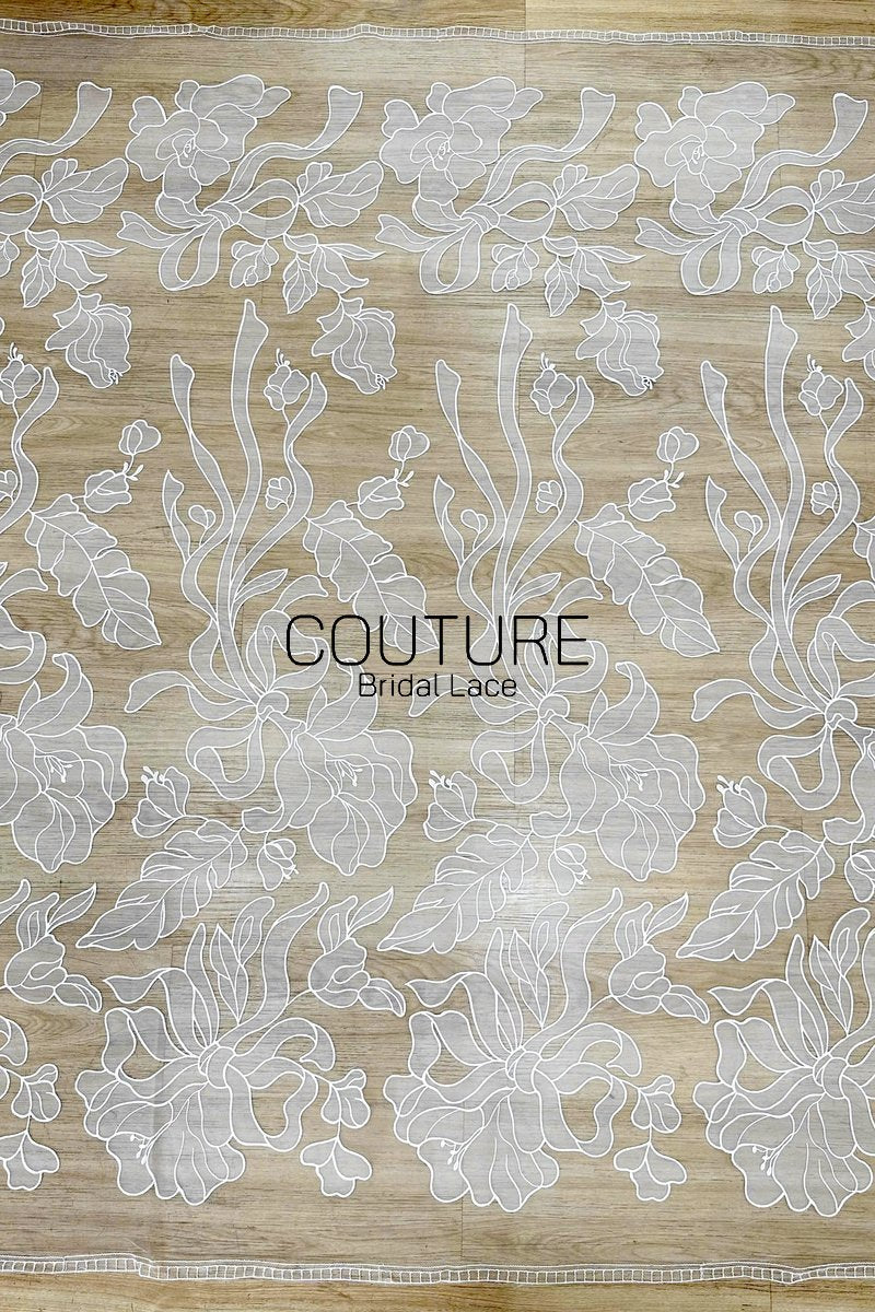 Floral Lace: Dense Floral Allover with Scalloped Border, 3 Meters