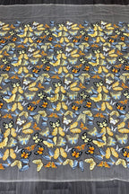 Color Lace: Butterfly Scattered Pattern with Sheer Straight Edge Border, 1 Meter