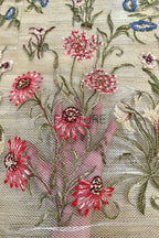 Color Lace: Meadow Wildflower Embroidery with Delicate Scalloped Floral Lace Edge, 1 Meter