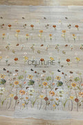 Color Lace: Scattered Floral Embroidered Blooms with Sequined and Beaded Flower Motifs, 1 Meter