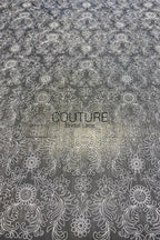 Floral Lace: Ivory Ornate Scrolling Floral Paisley with Scalloped Floral Lace Edge Design, 3 Meters