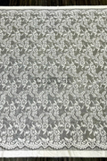Sequins Chantilly Lace: White Floral Rose and Leaf Motifs with Scalloped Floral Edge with Eyelash Fringes, 3 Meters
