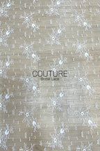 Chantilly Lace: White Scattered Snowflake Daisy Clusters with Chandelier Crown Arch Border, 3 Meters