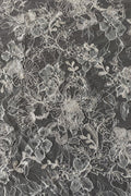 Beaded Chantilly Lace: Ivory Elaborate Floral Botanical Motifs with Ornate Scalloped Floral Edge Border, 3 Meters