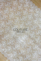 Chantilly Lace: White Scattered Delicate Coral Vine Sprigs with Ornate Floral Medallion Scalloped Border, 3 Meters