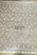 Chantilly Lace: White Allover Climbing Rose and Leaf Clusters with Straight Satin Ribbon Border, 3 Meters