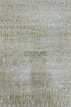 Beaded Chantilly Lace: Ivory Ornate Floral Medallion with Scalloped Eyelash Fringe Border Edge, 3 Meters